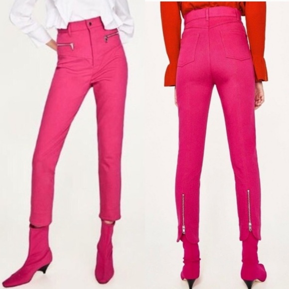 skinny pink trousers